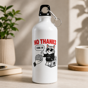 AI Graphic Water Bottle – I Use AI Cat Design