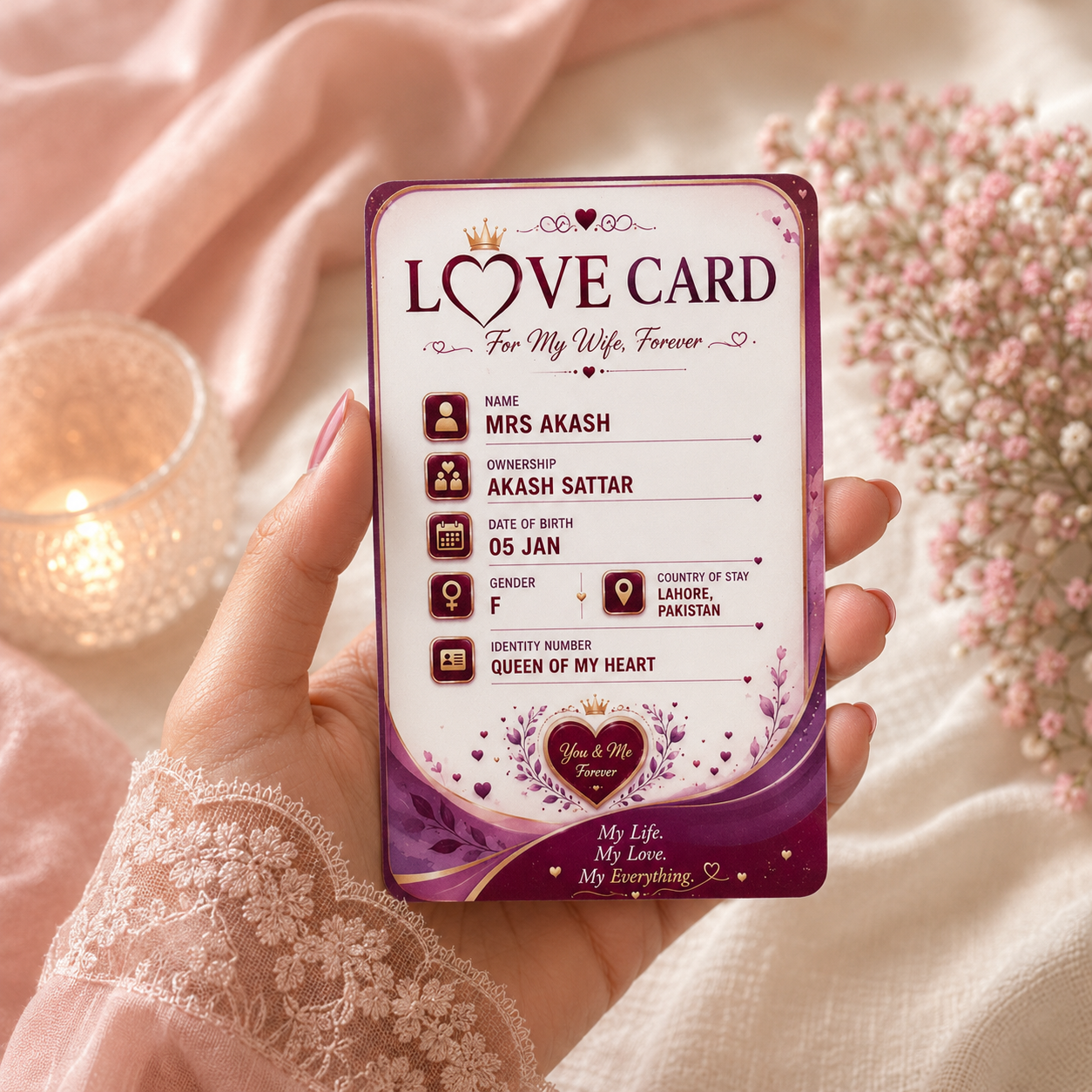 personalized love card for wife