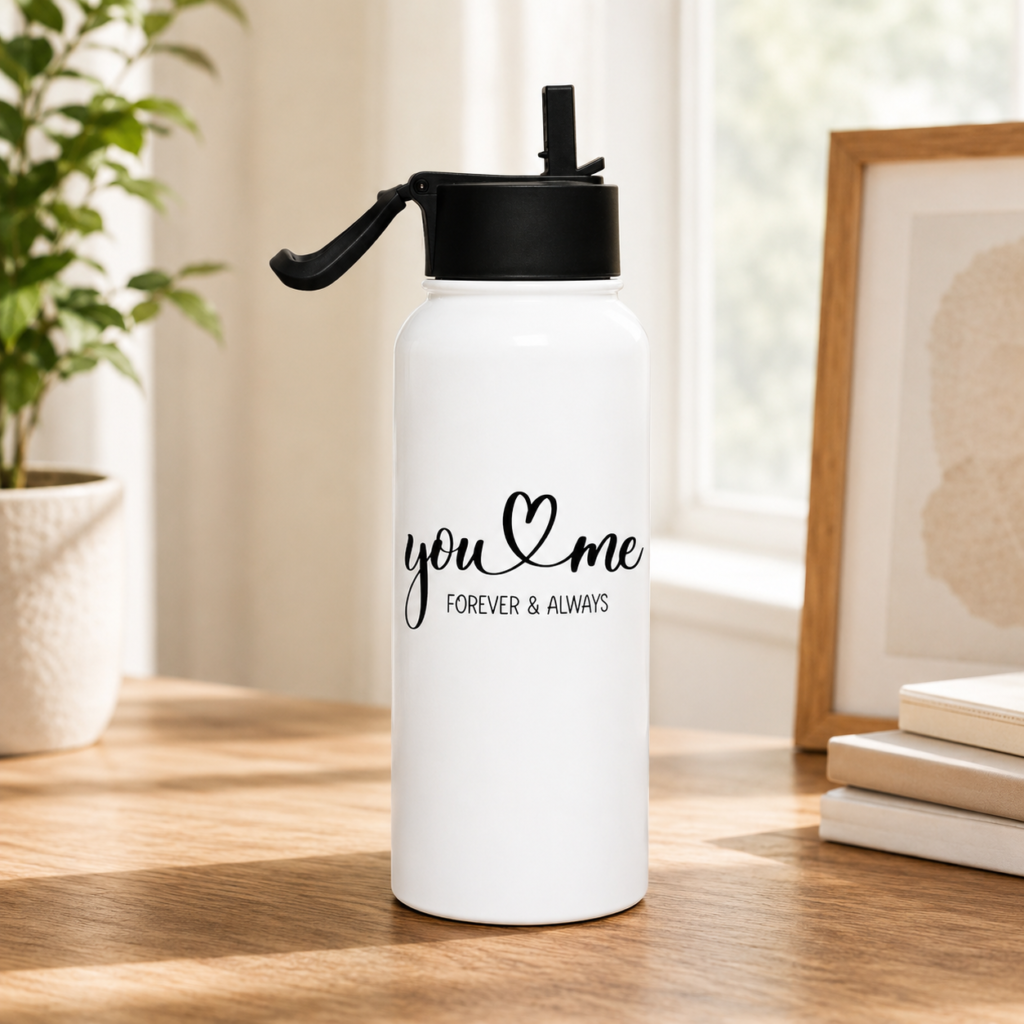 Couple Gift Water Bottle – You & Me Forever