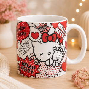Hello Kitty Red & White Pop Art Design Mug