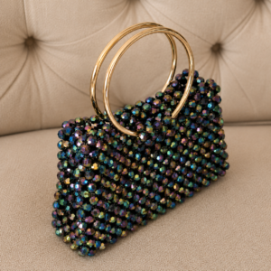 Iridescent Crystal Beaded Handmade Handbag