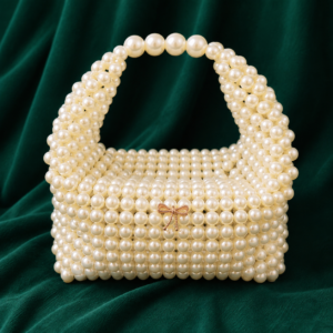 Ivory Pearl Beaded Handmade Handbag