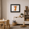Jerry cartoon framed wall art displayed in a children's room