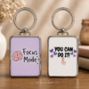 Motivational keychain with Focus Mode brain design and You Can Do It message