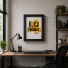 No Excuses motivational wall art with bold black typography and orange graphic background