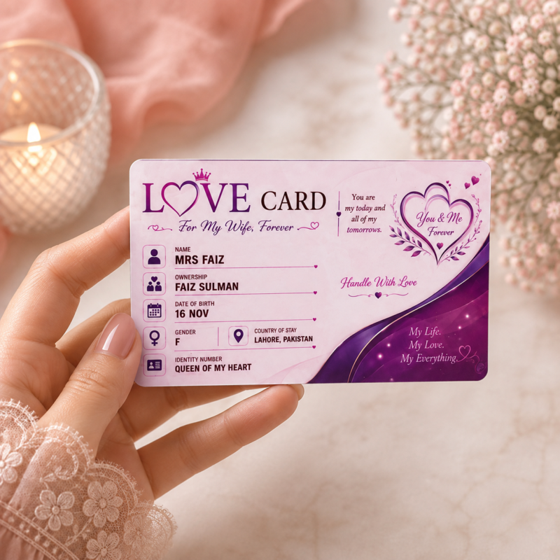Personalized Love Card for Wife – Custom Romantic Gift