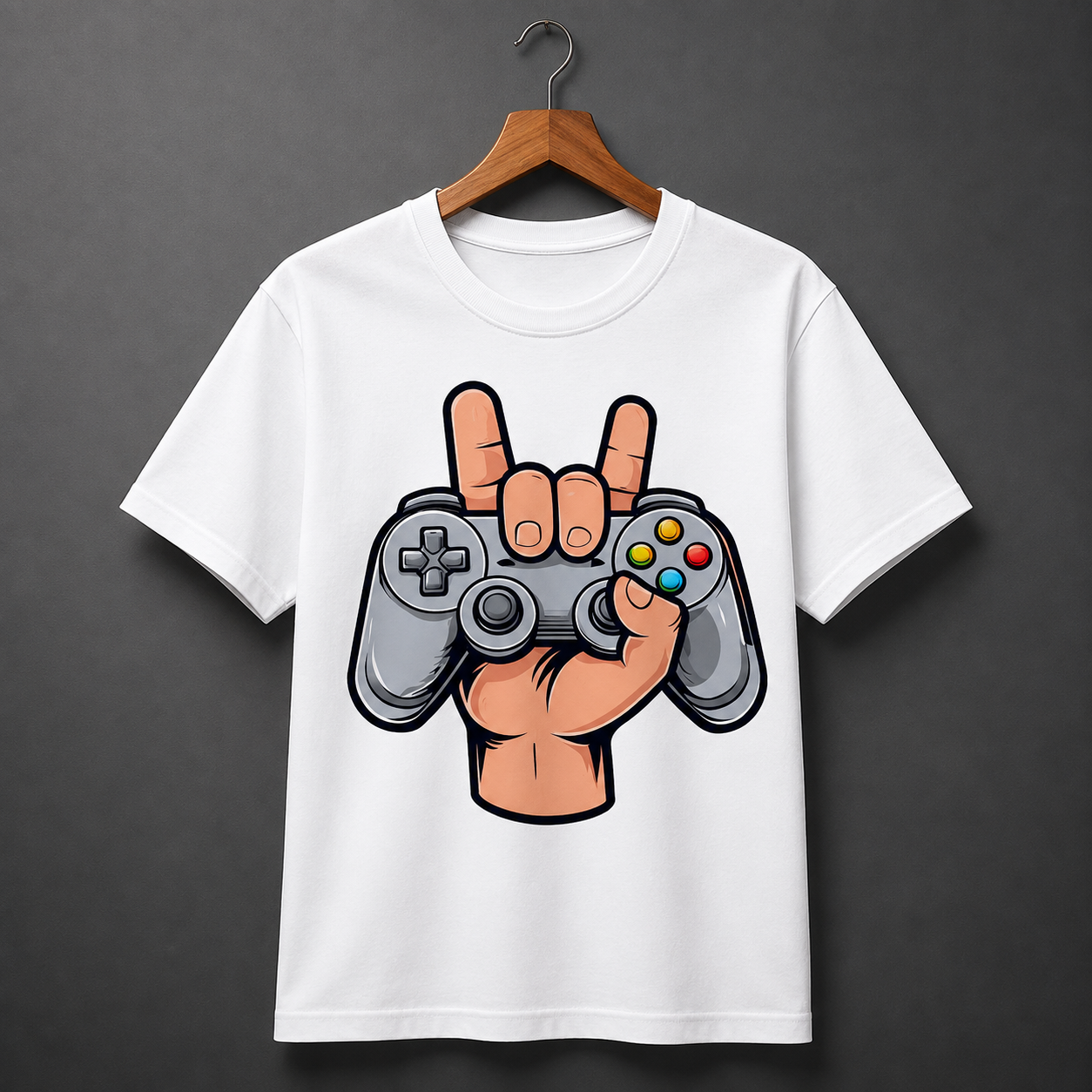 White Gaming Controller Graphic T-Shirt