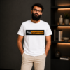 White programmer graphic T-shirt with brain and circuit design