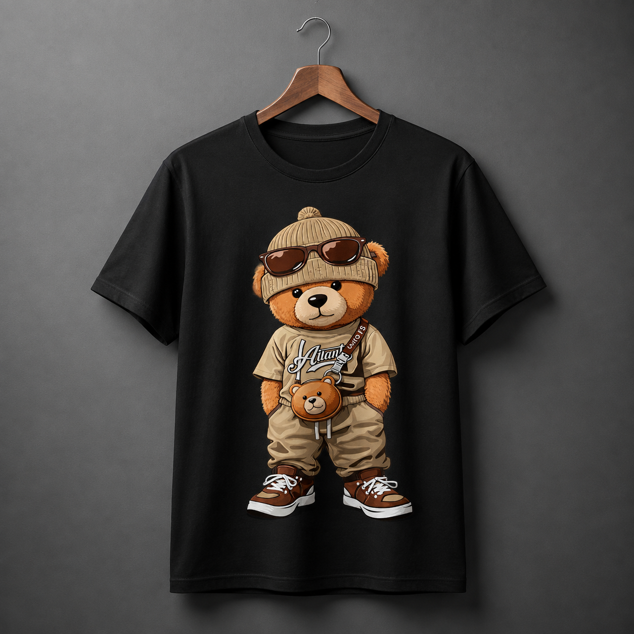 Black Teddy Bear Graphic T-Shirt