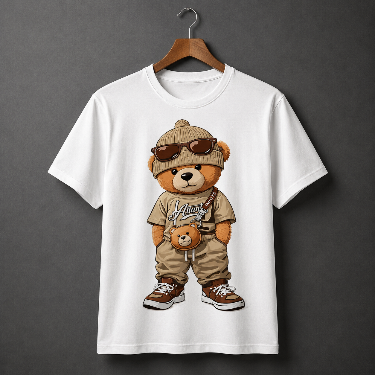 White Teddy Bear Graphic T-Shirt