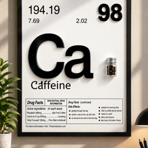 Caffeine Coffee Framed Wall Art – Funny Coffee Lover Poster