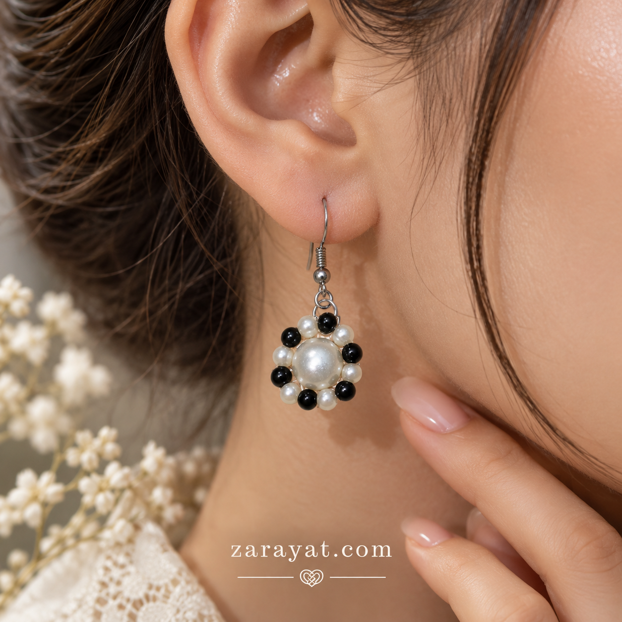 Black & White Pearl Earrings