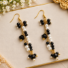 Black & White Beaded Drop Earrings