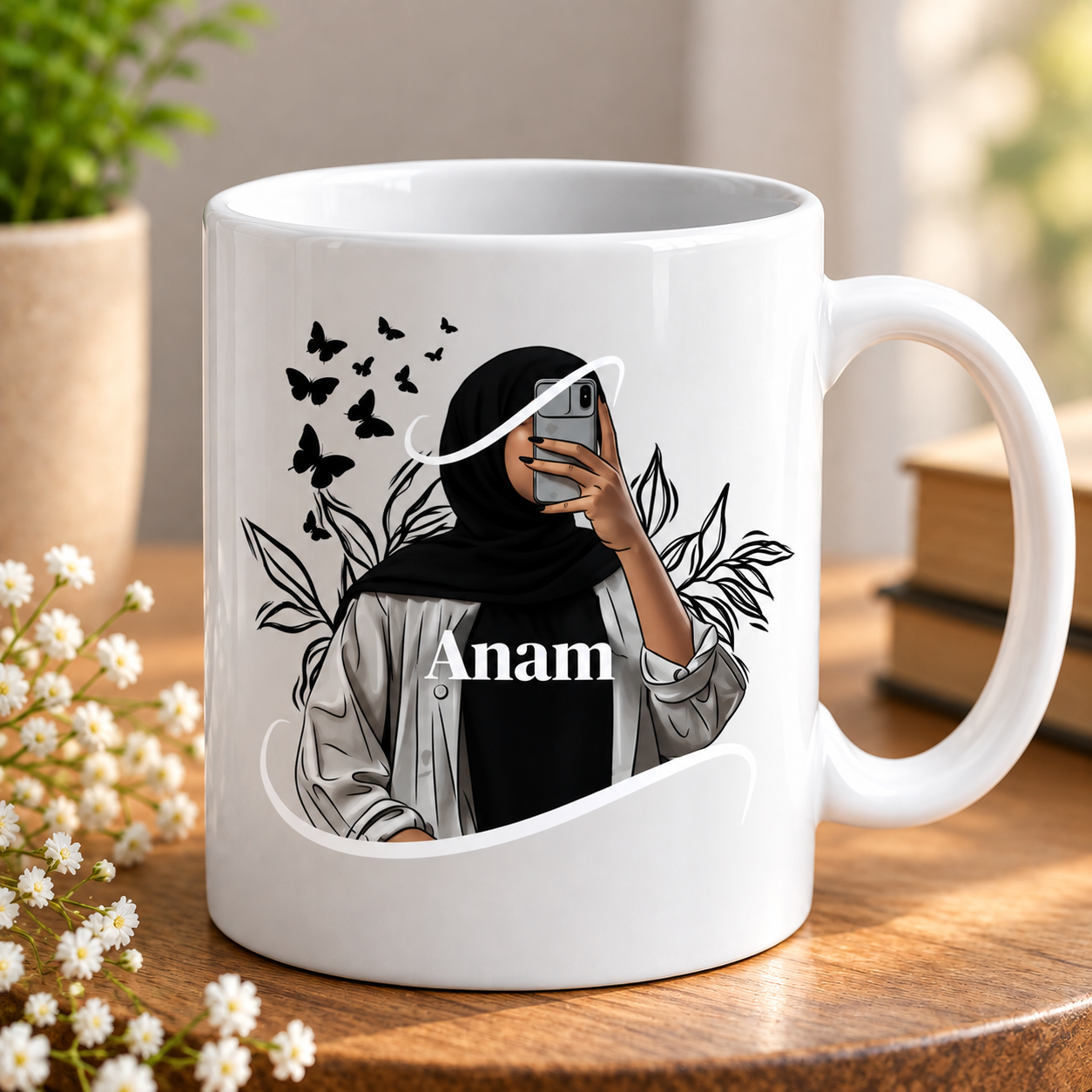 Personalized Anam Name Mug | Hijab Girl Gift Mug