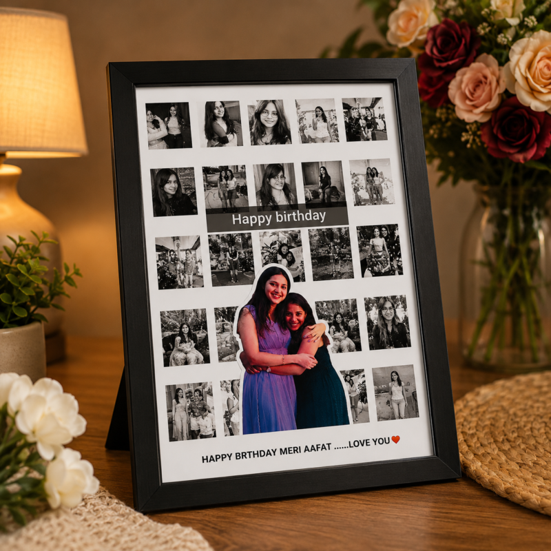 Personalized Birthday Photo Collage Frame – Best Friend Gift