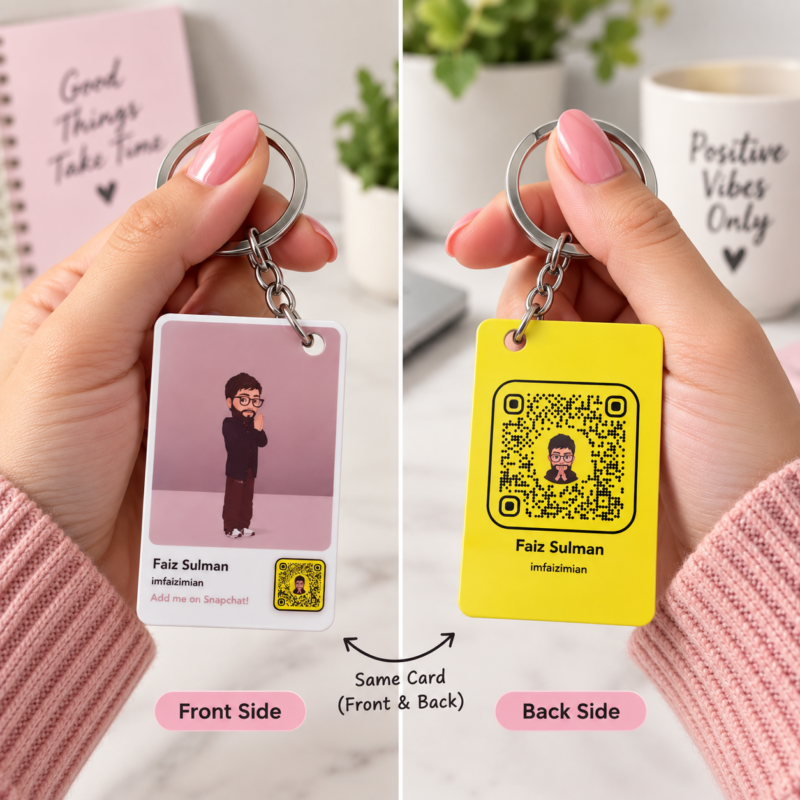 Personalized Snapchat QR Code Keychain – Custom Photo