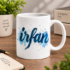 Irfan Artistic Name Design – Custom Blue Calligraphy Name Art