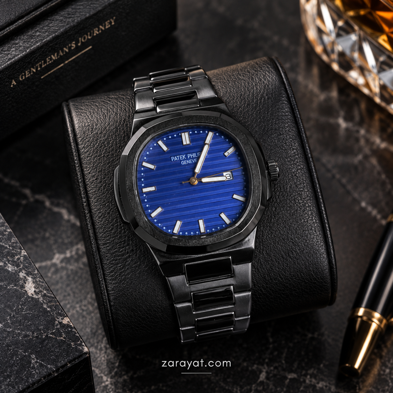 Luxury Style Stainless Steel Watch for Men – Premium Blue Dial Metal Bracelet