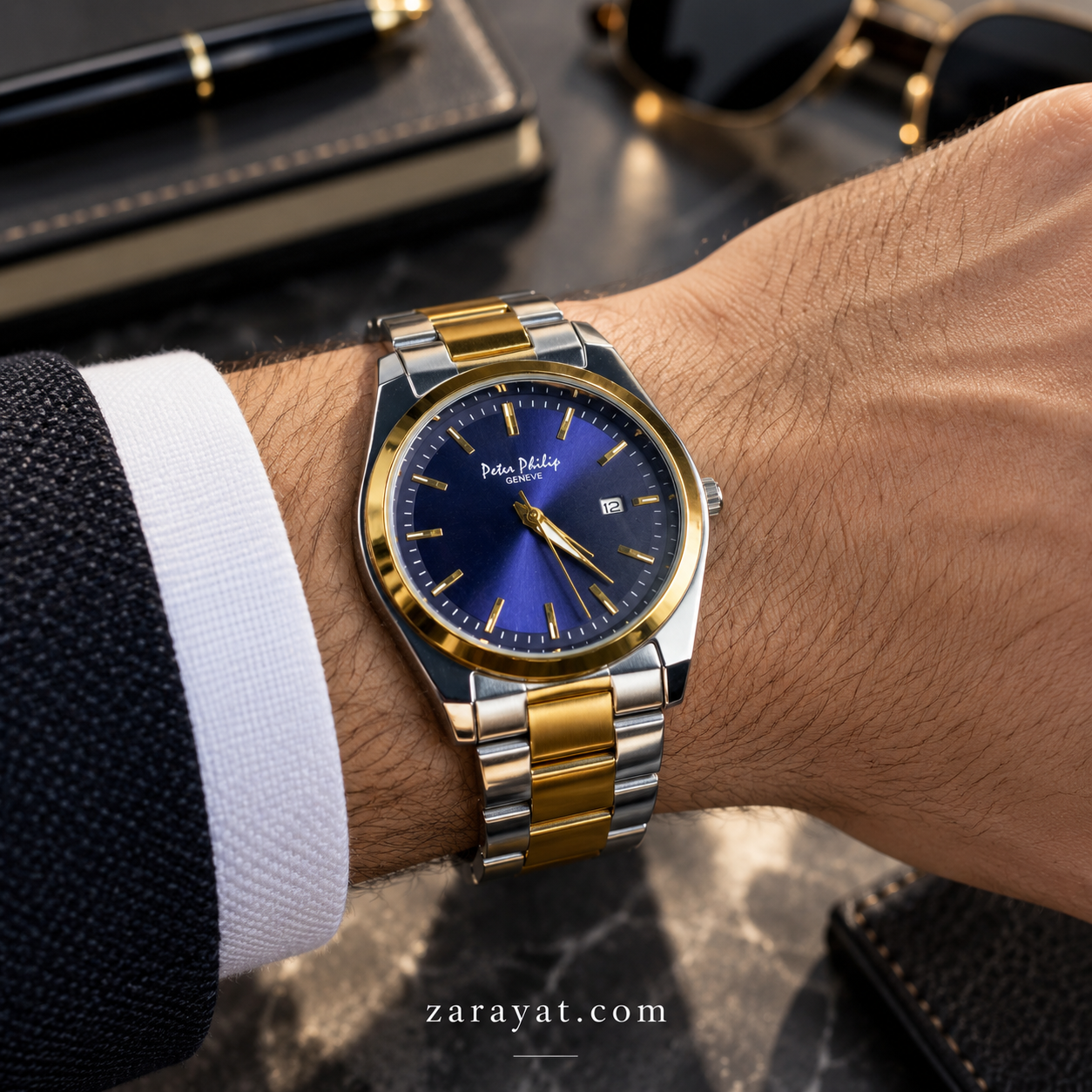 Patek Philippe Style Two Tone Watch for Men - Image 4
