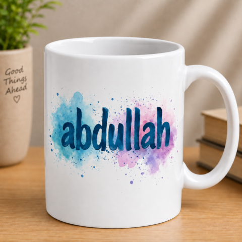 Personalized Abdullah Name Mug – Custom Printed Ceramic Coffee Cup