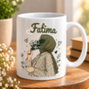 Personalized Fatima Name Mug – Hijab Girl & Floral Design