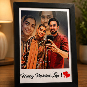 Personalized Happy Married Life Couple Frame – Custom Wedding Gift