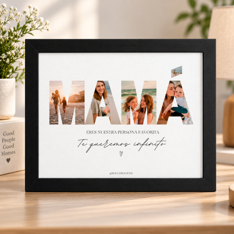 Personalized Mama Photo Collage Frame – Custom Mother Memory Gift