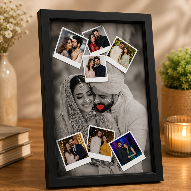 Personalized Wedding Photo Collage Frame – Custom Couple Memory Gift