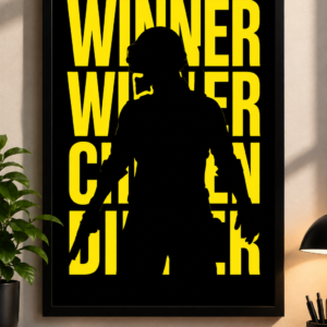 PUBG Mobile Winner Winner Chicken Dinner Framed Wall Art Poster