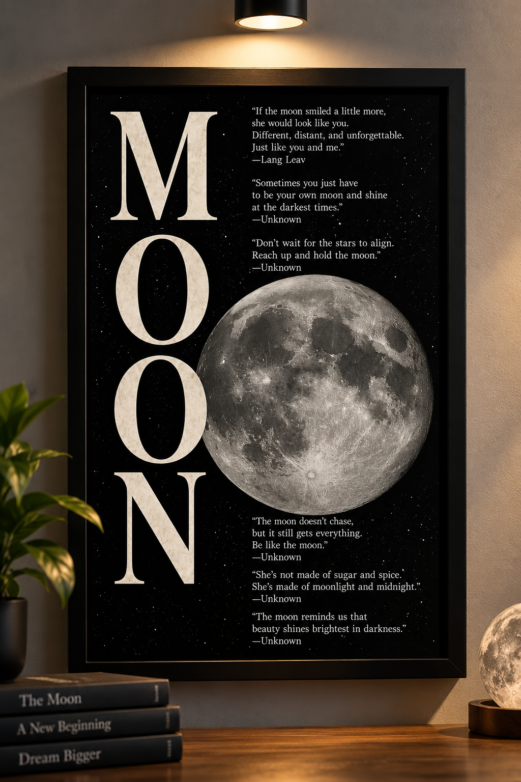 Moon Quote Framed Wall Art Poster